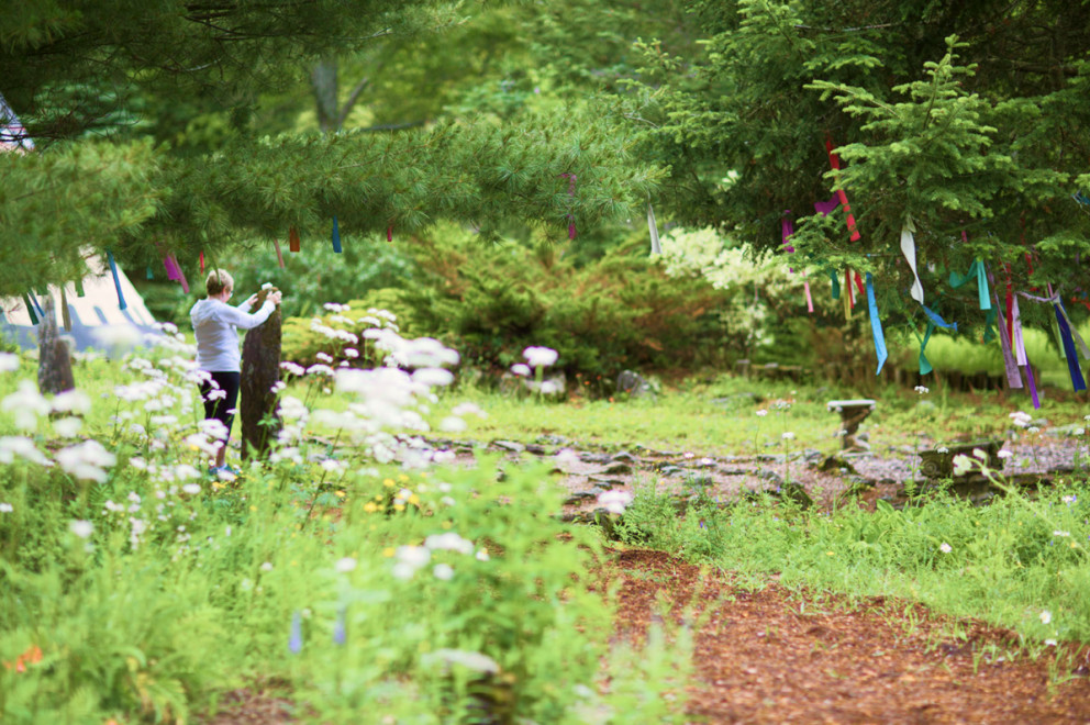 Person standing in a outdoor nature display