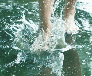 Person splashing in water