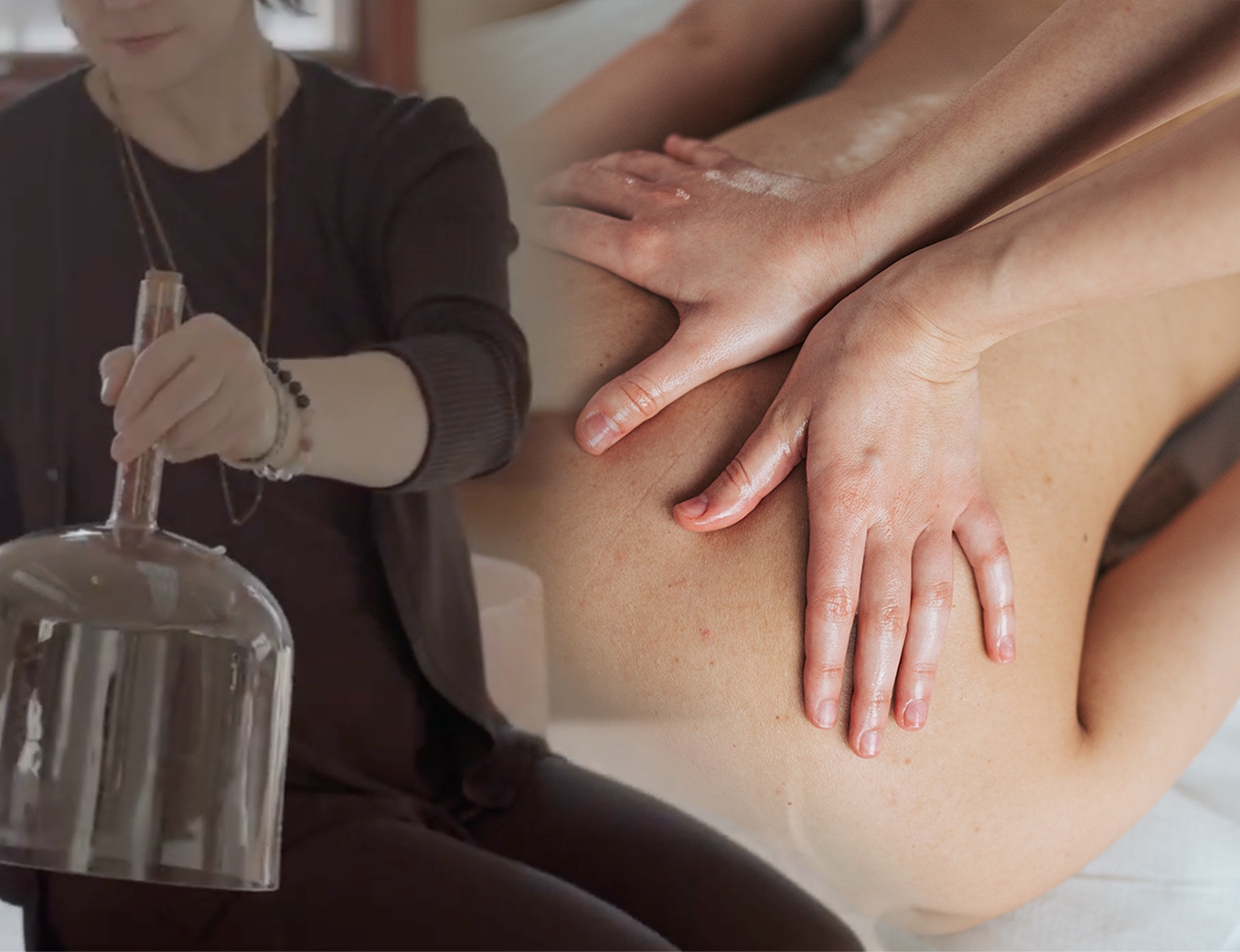 Example of different spa treatments including full body massage
