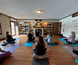 Group meditating together