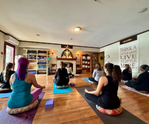 Group meditating together