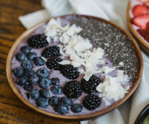 close up of acai bowl