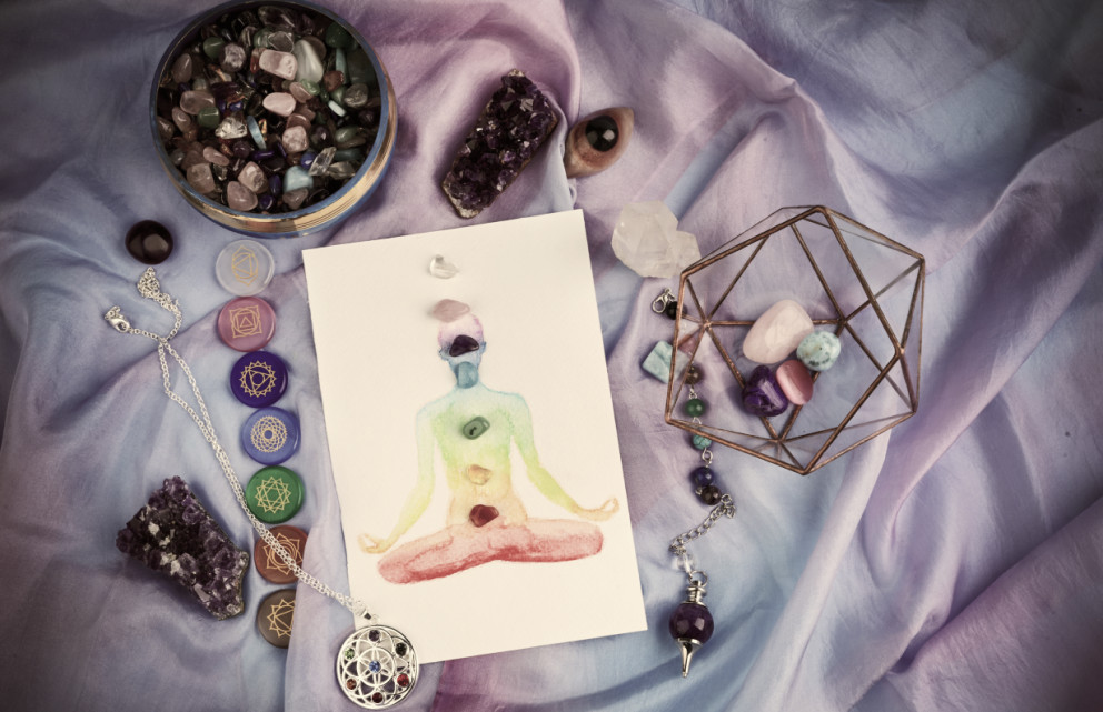 Crystal display of chakra