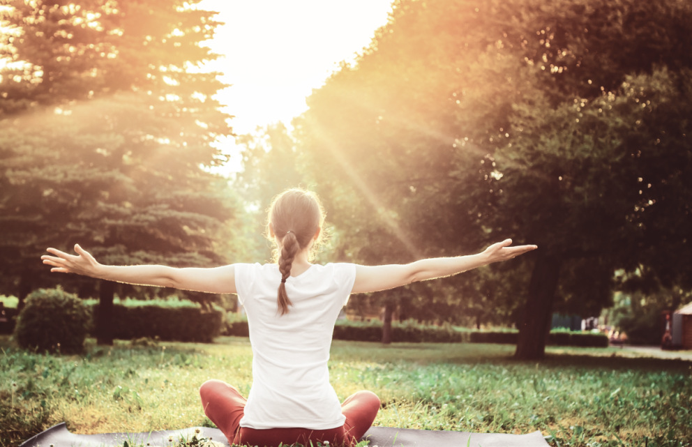 Woman practicing yoga