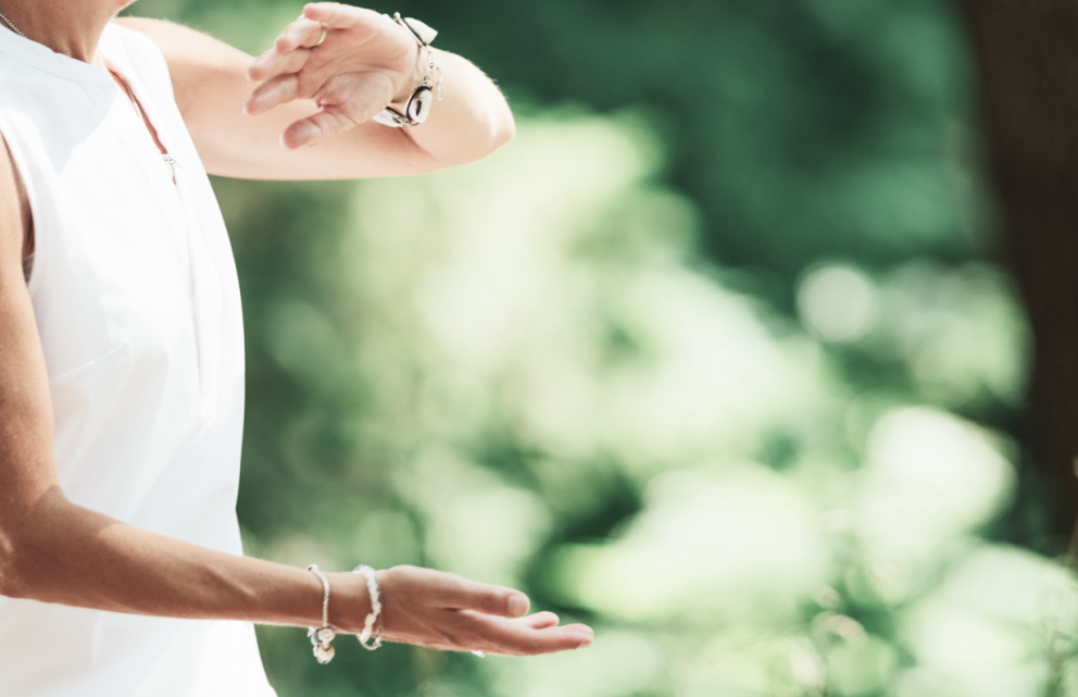 Woman practicing yoga