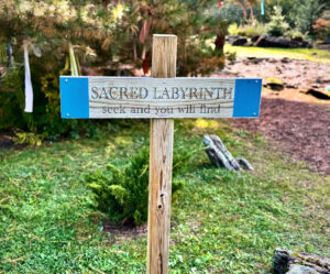 Sign post for Sacred Labyrinth