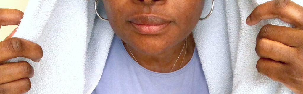 Close up of woman lower face