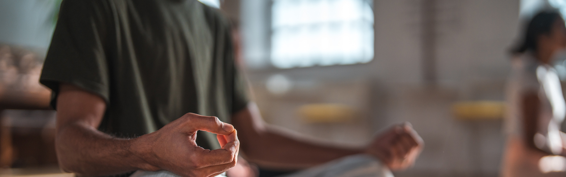 People practicing meditation together