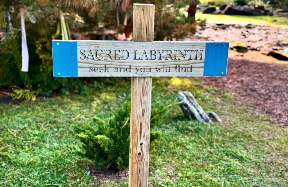 Sign post for Sacred Labyrinth