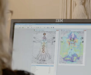 Chakra display on a monitor