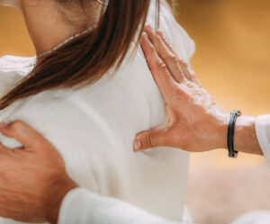 Woman receiving a back message